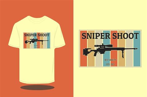 Premium Vector Sniper Shoot Silhouette Retro T Shirt Design