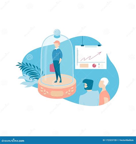 Ideal Manager And Personnel Flat Vector Illustration Stock Vector