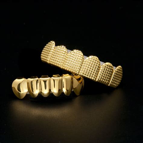 A single gold crown for a tooth can easily while 24k pure gold teeth are the most lustrous and will not tarnish, they are also delicate. 24K Gold Plated w/ Lattice Shape Hip Hop Teeth Grillz Top & Bottom Grill Set | eBay