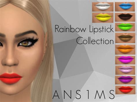 The Sims Resource Rainbow Lips Collection Ans1ms