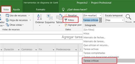 Tutorial para mostrar ruta crítica en MS Project