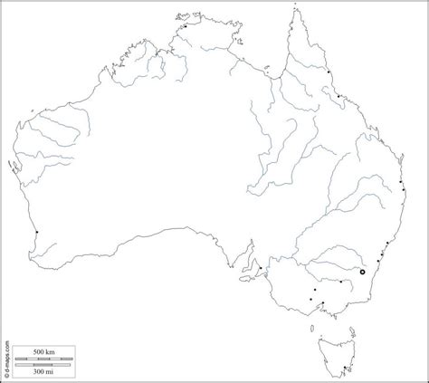 Australia mapa konturowa - mapa konturowa Australii (Australia i Nowa