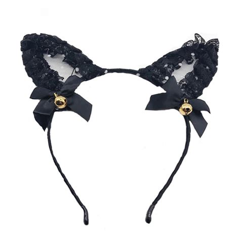 buy 1pc high quality sexy black lace cat ears hairband cute fancy dress costume