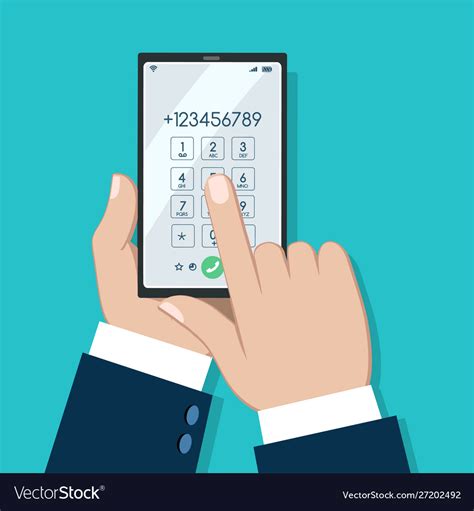 Businessman Phone Dialing Screen Royalty Free Vector Image