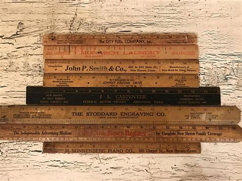 8 Vintage Advertising Rulers Antique Wooden Rulers Etsy Wooden