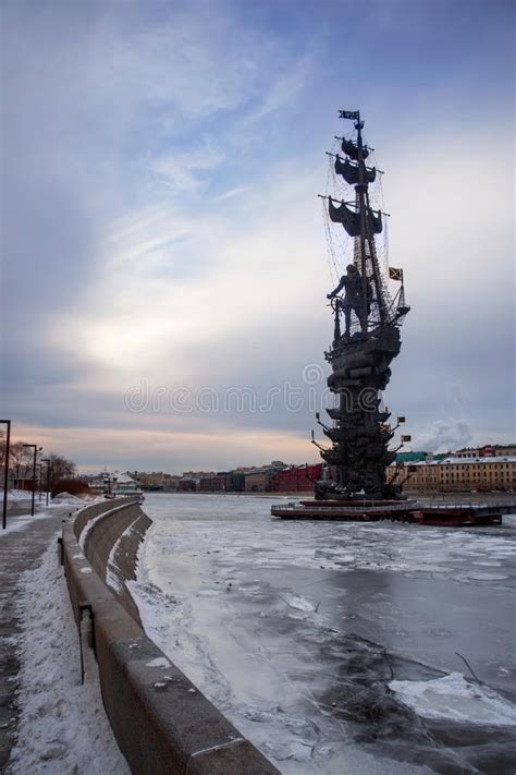 Monument To Peter The Great On The Moscow River Landmark Sculptor