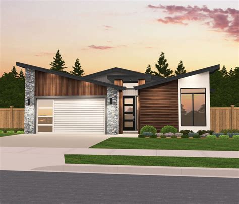 Michael House Plan One Story Open Concept Modern Butterfly Roof Home