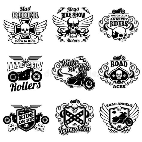 Vintage Motorcycle Labels Motorbike Vector Retro Badges And Logos