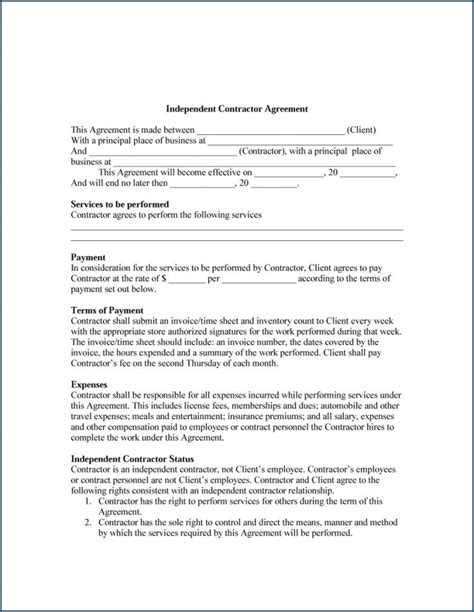 √ Free Printable General Contractor Agreement Template
