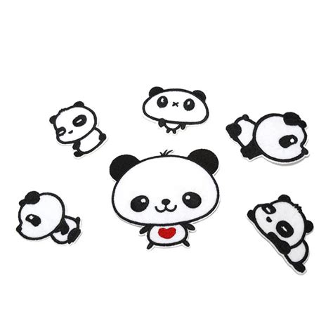 6pcslot Cartoon Animal Panda Iron On Patches For Clothes Sew On