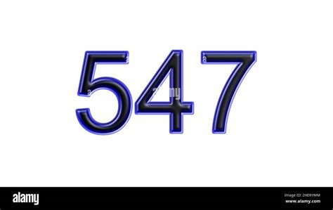 Blue 547 Number 3d Effect White Background Stock Photo Alamy