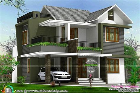 How big is a house with 4 bedrooms? 4BHK floor plan and elevation in 5 cent in 2020 | Kerala ...
