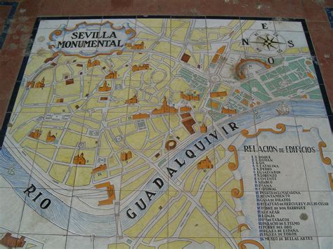 Sevilla España Mapa Sevilla Central Map Tourist Attractions