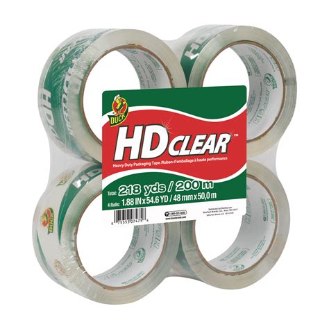 Duck Hd Clear Heavy Duty Packaging Tape 188 X 546 Yd Clear Pack