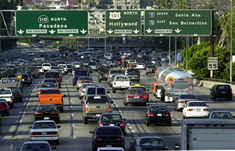 Los Angeles Freeway Traffic Jam Cars In A Traffic Jam In Los Angeles