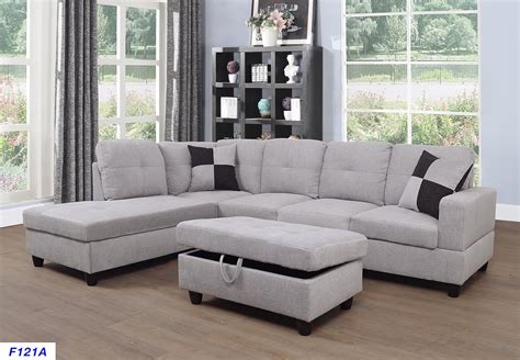Beverly Fine Furniture Left Facing Linen Russes Sectional
