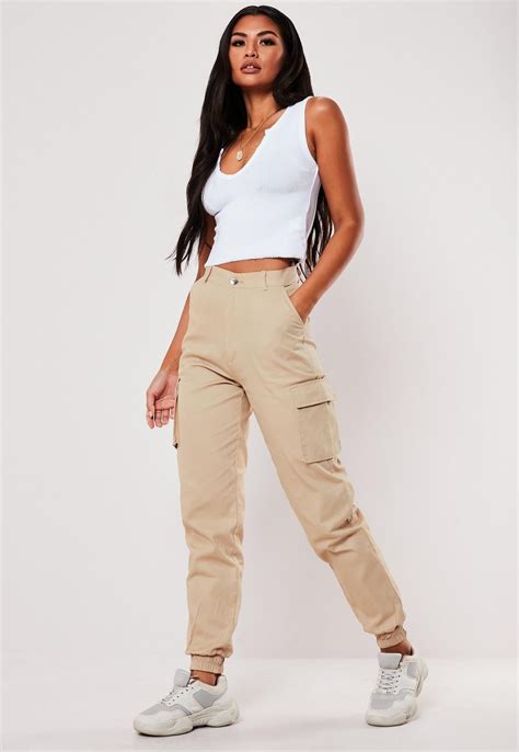 Tan Plain Cargo Pants Missguided Plain Outfits Basic Outfits Trendy
