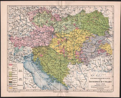 AUSTRO WĘGRY stara mapa etnograficzna z roku Warszawa Kup