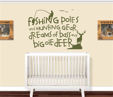 Halloween decoration 12pcs 3d black pvc bat diy decor wall sticker halloween party bar decals scary halloween party decoration. Childrens Room - Wall Decals Nursery Hunting Fishing Deer ...