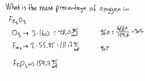 What is the mathmatical formula for calculating mass? Example How to Find the Mass Percent of an Element in a ...