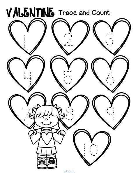 Valentines Day Number Tracing 0 10 Printables 0b9