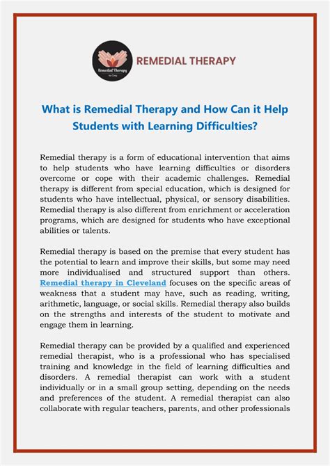 Ppt What Is Remedial Therapy And How Can It Help Students With