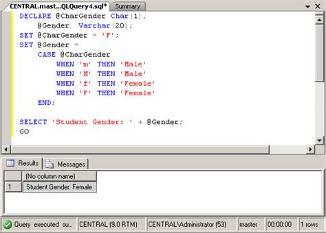 Case expressions can be put into a sql statement anywhere it would accept an expression. Microsoft SQL Server Operators: CASE...WHEN...THEN