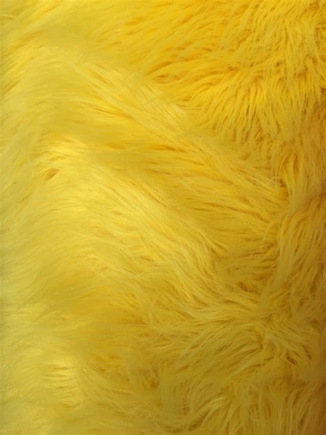 Yellow Luxury Long Pile Faux Shaggy Fur Fabric Sold By The Etsy