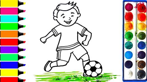Football Player Coloring Pages Art Colors For Kids Draw Football Match