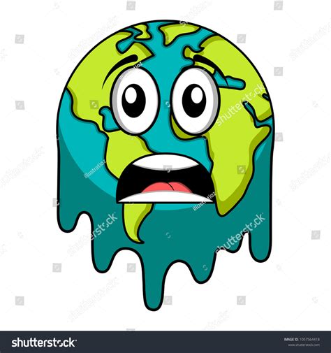 Sad Earth Emote Earth Day Stock Vector Royalty Free 1057564418