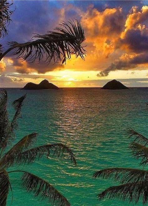 Island Of Oahu Ocean Sunrays Kailua Ha Hawaii Photography
