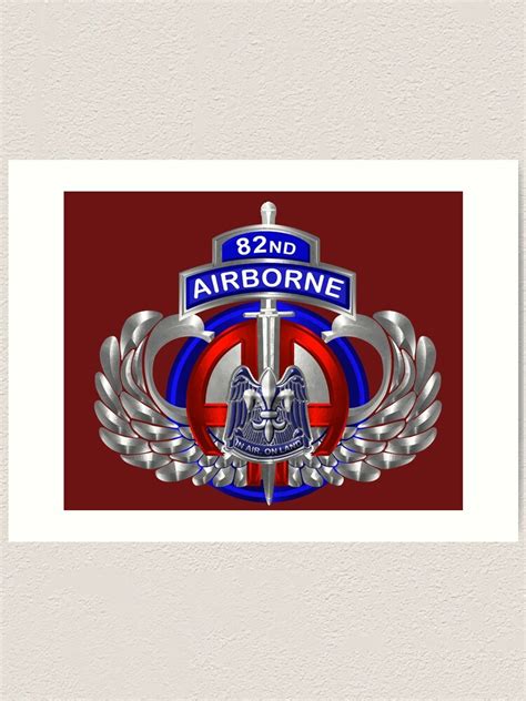 Awesome 82nd Airborne Division Dagger Wings Art Print By