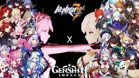 Genshin Impact X Honkai Impact Similar Moveset Compilation Akkorde