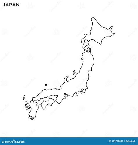 Outline Map Of Japan Vector Design Template Editable Stroke Stock