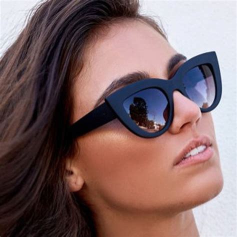 cat eye sunglasses matt black brand designer cat eyes sun glasses for female clout goggles uv400
