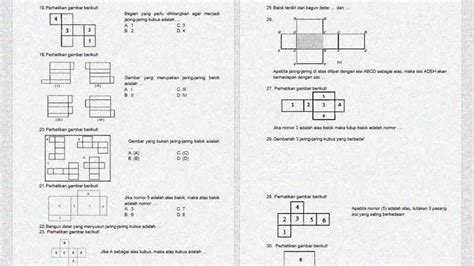 Soal Dan Kunci Jawaban PTS Matematika Kelas 5 KD 3 6 Jaring Jaring