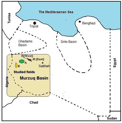Map Shows The Location Of The Murzuq Basin And Studied Fields Modified