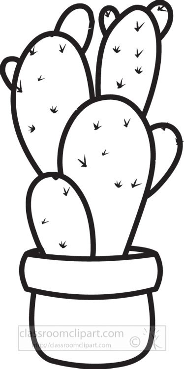 Cactus Clipart Prickly Pear Cactus Outline 01