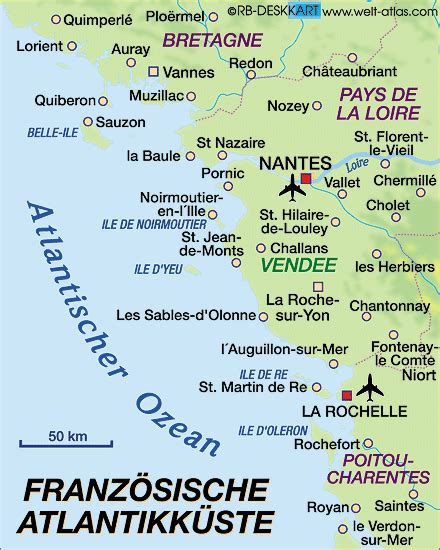 Karte Von Französische Atlantikküste Region In Frankreich Welt Atlasde