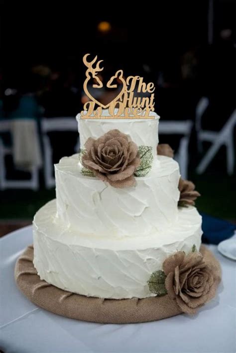 Wedding Cake Topper Rustic The Hunt Is Over Deer Wedding Cake Topper