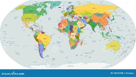 Globale Politische Karte Der Welt Vektor Lizenzfreie Stockfotos Bild