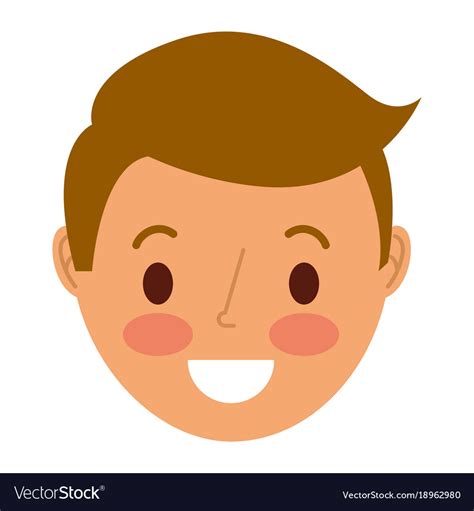 Smiling Face Young Boy Cartoon Royalty Free Vector Image