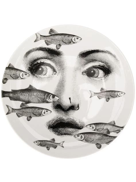 Name:piero fornasetti 7/8 inches plates. Fornasetti Portrait Print Plate - Farfetch in 2020 ...