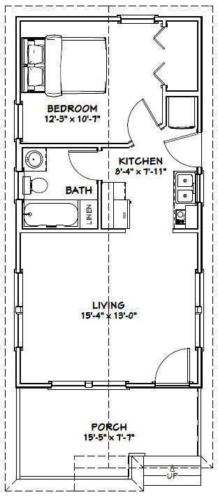16x32 Tiny House 16x32h1d 511 Sq Ft Excellent Floor Plans