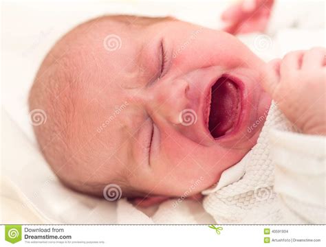 Crying Newborn Baby In The Hospital Stock Photo Image