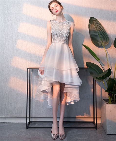 Gray Tulle Sequin Short Prom Dress Gray Tulle Homecoming Dress · Of Girl · Online Store Powered