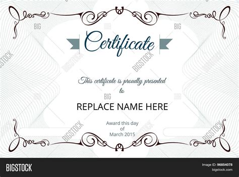 Certificate Border Vector And Photo Free Trial Bigstock