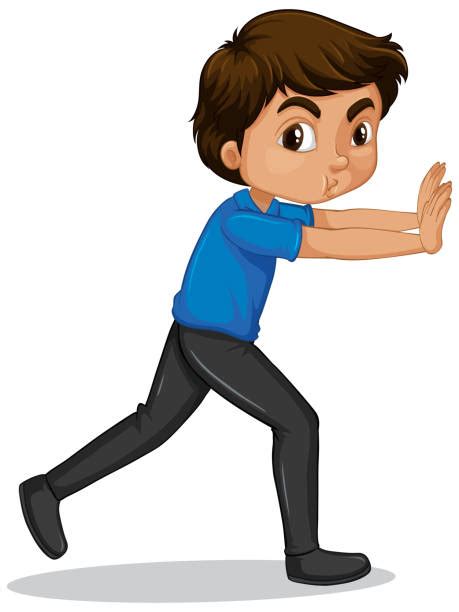 Kid Pushing Stock Vectors Istock