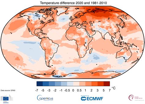 Copernicus 2020 Warmest Year On Record For Europe Globally 2020 Ties With 2016 For Warmest