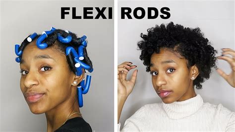 flexi rods on short natural hair using palmer s new natural fusions style hold youtube